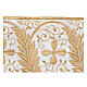 Golden lace trim decorated with golden satin wheat 14 cm euro/mt s2
