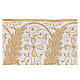 Golden lace trim decorated with golden satin wheat 14 cm euro/mt s3