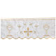 Border satin trim with embroidery of golden and silver chalice and JHS 21 cm euros/m s1