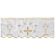 Border satin trim with embroidery of golden and silver chalice and JHS 21 cm euros/m s3