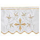 Border satin trim with embroidery of golden and silver chalice and JHS 21 cm euros/m s4