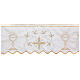 Border satin trim with embroidery of golden and silver chalice and JHS 21 cm euros/m s5