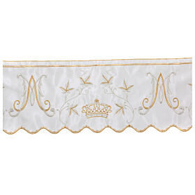 Border satin trim with Marian embroidery, golden and silver, 22 cm euros/m