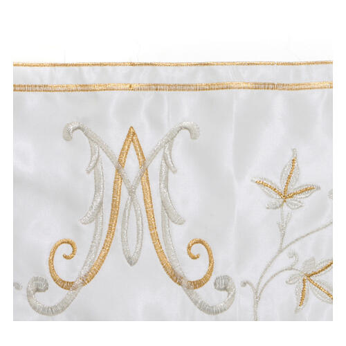 Border satin trim with Marian embroidery, golden and silver, 22 cm euros/m 2