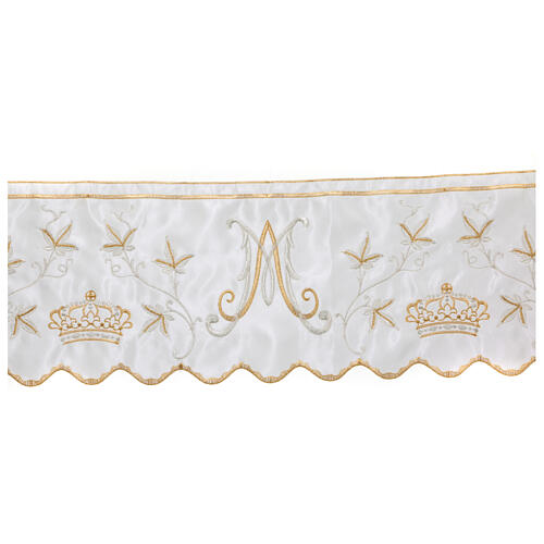 Border satin trim with Marian embroidery, golden and silver, 22 cm euros/m 3