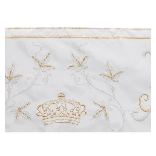 Border satin trim with Marian embroidery, golden and silver, 22 cm euros/m 4