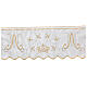Border satin trim with Marian embroidery, golden and silver, 22 cm euros/m s1