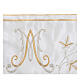 Border satin trim with Marian embroidery, golden and silver, 22 cm euros/m s2