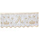 Border satin trim with Marian embroidery, golden and silver, 22 cm euros/m s3