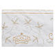 Border satin trim with Marian embroidery, golden and silver, 22 cm euros/m s4