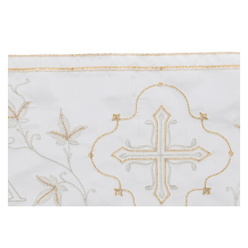 Border satin trim with embroidery of golden and silver alpha and omega 20 cm euros/m 4
