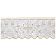Border satin trim with embroidery of golden and silver alpha and omega 20 cm euros/m s1