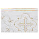 Border satin trim with embroidery of golden and silver alpha and omega 20 cm euros/m s4