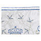 Border satin Marian trim with silver and light blue embroidery 22 cm euros/m s2
