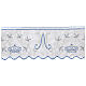 Marian trim satin white silk blue silver embroidery 22 cm euro/mt s1