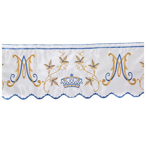 Marian satin white silk blue gold embroidery 22 cm euro/mt 3