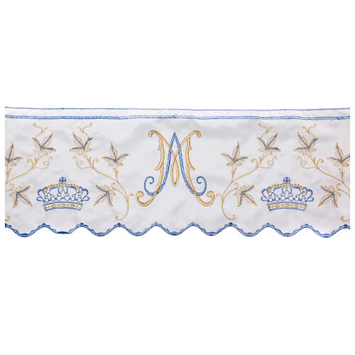 Marian satin white silk blue gold embroidery 22 cm euro/mt 4