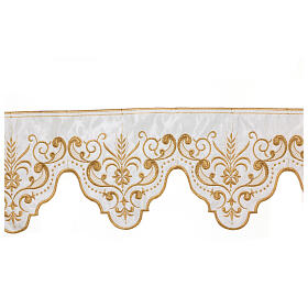 Border satin trim with embroidered spike and lily pattern 18 cm euros/m