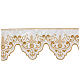 Border satin trim with embroidered spike and lily pattern 18 cm euros/m s1