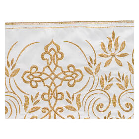 Border satin trim with golden embroidered floral pattern 16 cm euros/m