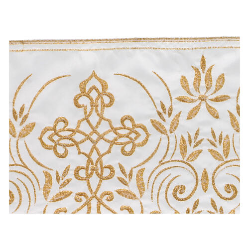Border satin trim with golden embroidered floral pattern 16 cm euros/m 2