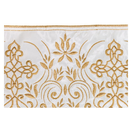 Border satin trim with golden embroidered floral pattern 16 cm euros/m 3
