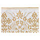 Border satin trim with golden embroidered floral pattern 16 cm euros/m s3