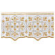 Border satin trim with golden and silver embroidered lily pattern 13 cm euros/m s2