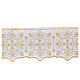 Border satin trim with golden and silver embroidered lily pattern 13 cm euros/m s3