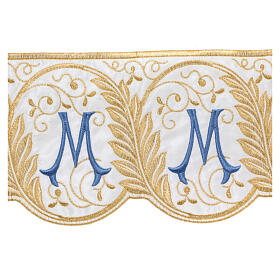 Marian trim satin white silk blue lace gold wheat 15 cm euro/mt