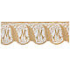 Marian border satin trim with golden embroidered spike pattern 15 cm euros/m s3