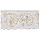 Golden and silver border satin trim with grape pattern, 20 cm, euros/m s3