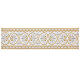 Satin decorative band with golden and silver embroidered heart pattern 12 cm euros/m s1