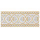 Satin decorative band with golden and silver embroidered heart pattern 12 cm euros/m s2