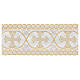 Satin decorative band with golden and silver embroidered pattern of the Maltese cross 12 cm euros/m s3