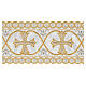 Entremeio de cetim com bordado dourado e prateado cruz de Malta 12 cm euros/metro s2