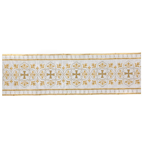 Satin decorative band with golden and silver embroidered pattern of the Celtic cross 15 cm euros/m 1