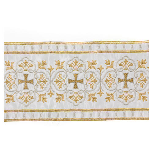 Satin decorative band with golden and silver embroidered pattern of the Celtic cross 15 cm euros/m 2