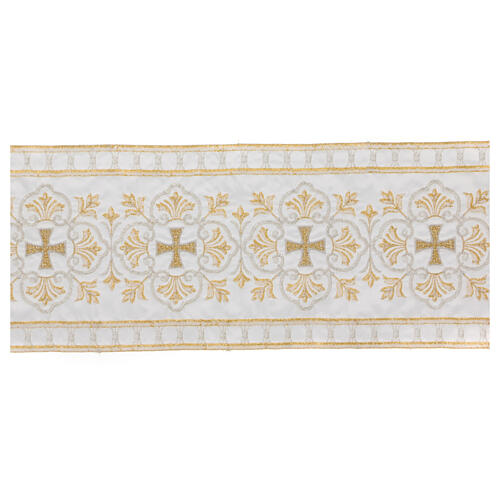 Satin decorative band with golden and silver embroidered pattern of the Celtic cross 15 cm euros/m 3