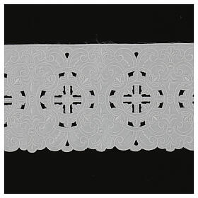 Makramee-Spitzenband, mit feinen Durchbrüchen, weiß, 17 cm, euro/mt