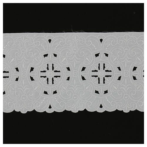 Makramee-Spitzenband, mit feinen Durchbrüchen, weiß, 17 cm, euro/mt 1