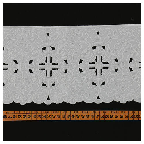 Makramee-Spitzenband, mit feinen Durchbrüchen, weiß, 17 cm, euro/mt 3