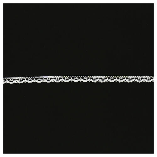 Spitzenband aus Köppelspitze, durchbrochenes Bogenmotiv, weiß, 1,5 cm, euro/mt 1