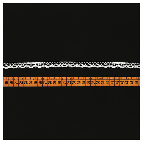 Spitzenband aus Köppelspitze, durchbrochenes Bogenmotiv, weiß, 1,5 cm, euro/mt 3