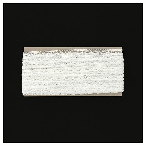Spitzenband aus Köppelspitze, durchbrochenes Bogenmotiv, weiß, 1,5 cm, euro/mt 4