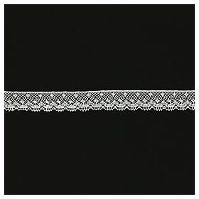 Spitzenband aus Köppelspitze, Netzmotiv mit gewellten Rändern, weiß, 3,5 cm, euro/mt
