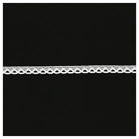 Spitzenband aus Köppelspitze, Doppelbogenmotiv, weiß, 1,5 cm, euro/mt