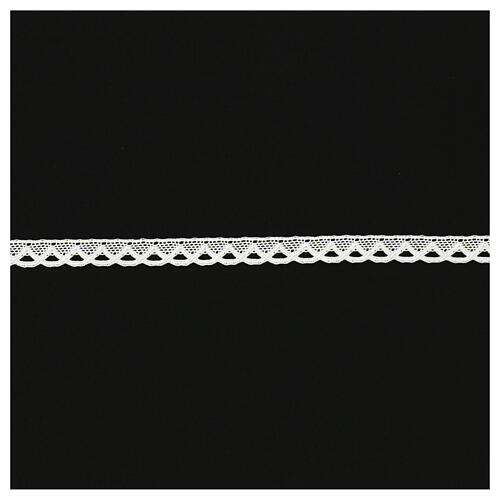 Spitzenband aus Köppelspitze, Doppelbogenmotiv, weiß, 1,5 cm, euro/mt 1