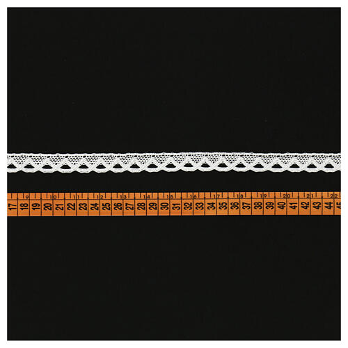 Spitzenband aus Köppelspitze, Doppelbogenmotiv, weiß, 1,5 cm, euro/mt 3