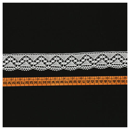 Pizzo smerlato bianco 2,5 cm euro/mt 3